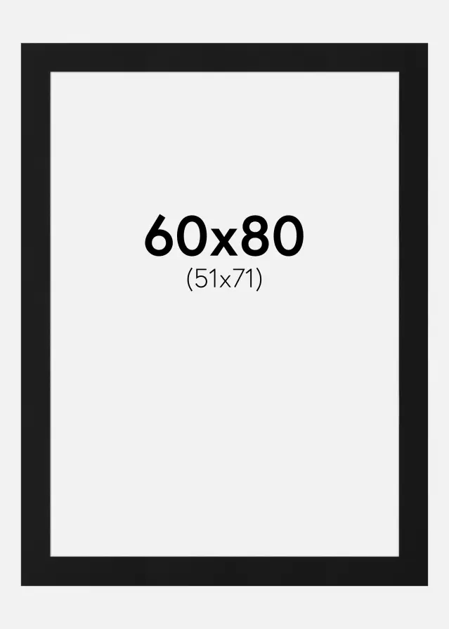 Pasparta Čierny Štandard (Biele Jadro) 60x80 cm (51x71)