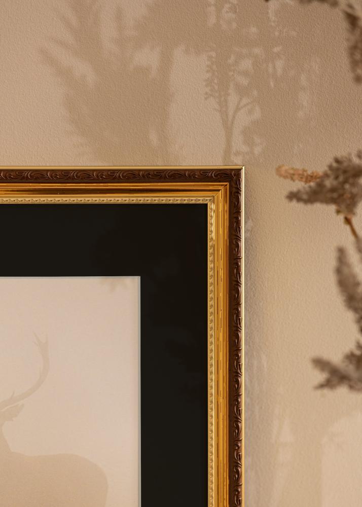 Rám Abisko Zlatá 24x30 cm - Pasparta Cierna 18x24 cm