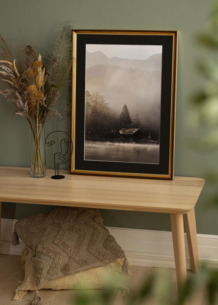 Rám Abisko Zlatá 24x30 cm - Pasparta Cierna 18x24 cm