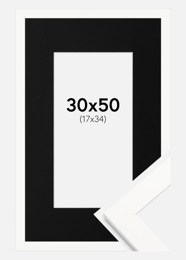 Rám Trendline Biela 30x50 cm - Pasparta Cierna 18x35 cm