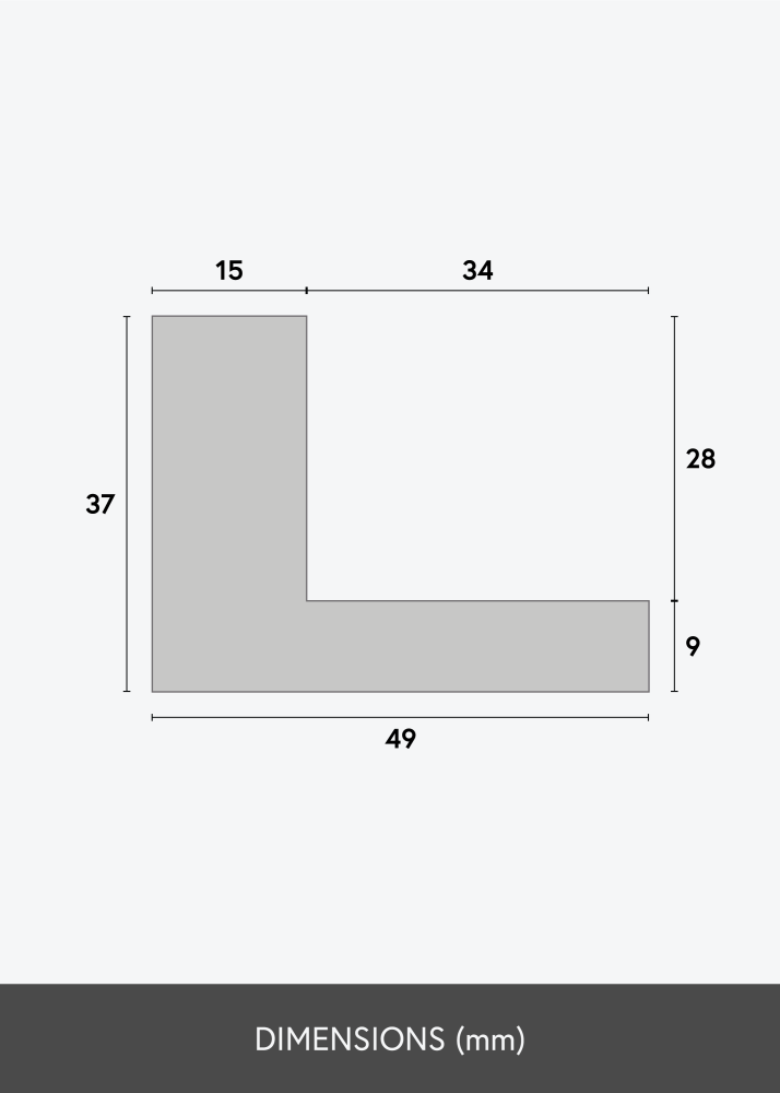 Rám Maat Rám pre obraz na plátne Sivá - Lubovolný rozmer