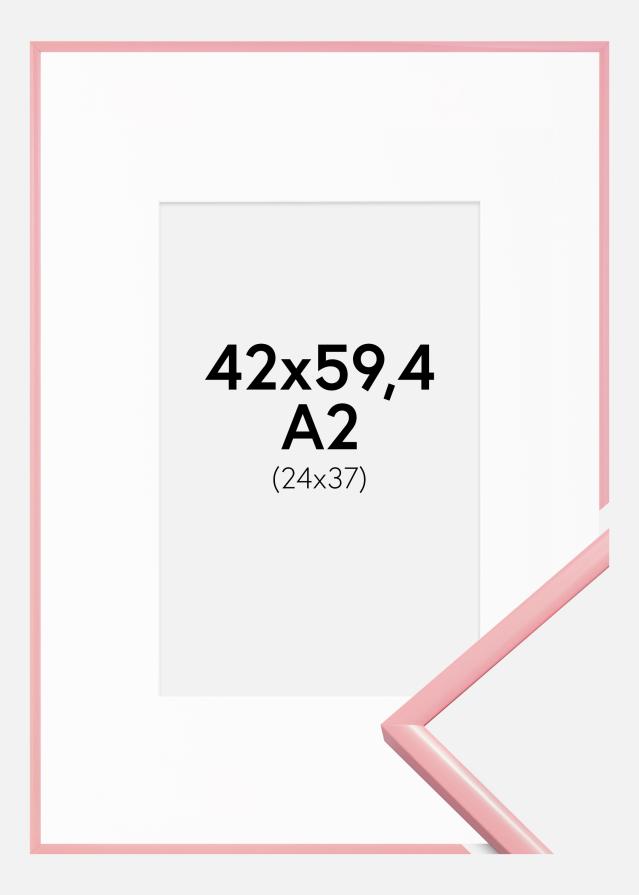 Rám New Lifestyle Ružová 42x59,4 cm (A2) - Pasparta Biela 25x38 cm