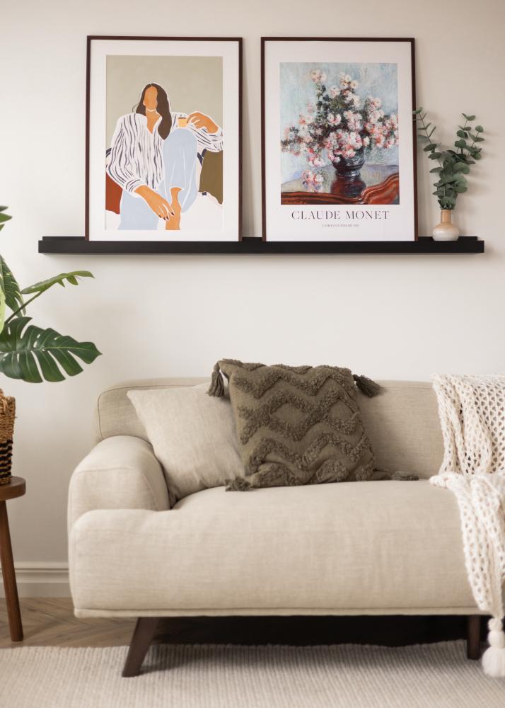 KAILA Polička na obrazy Čierna 140 cm