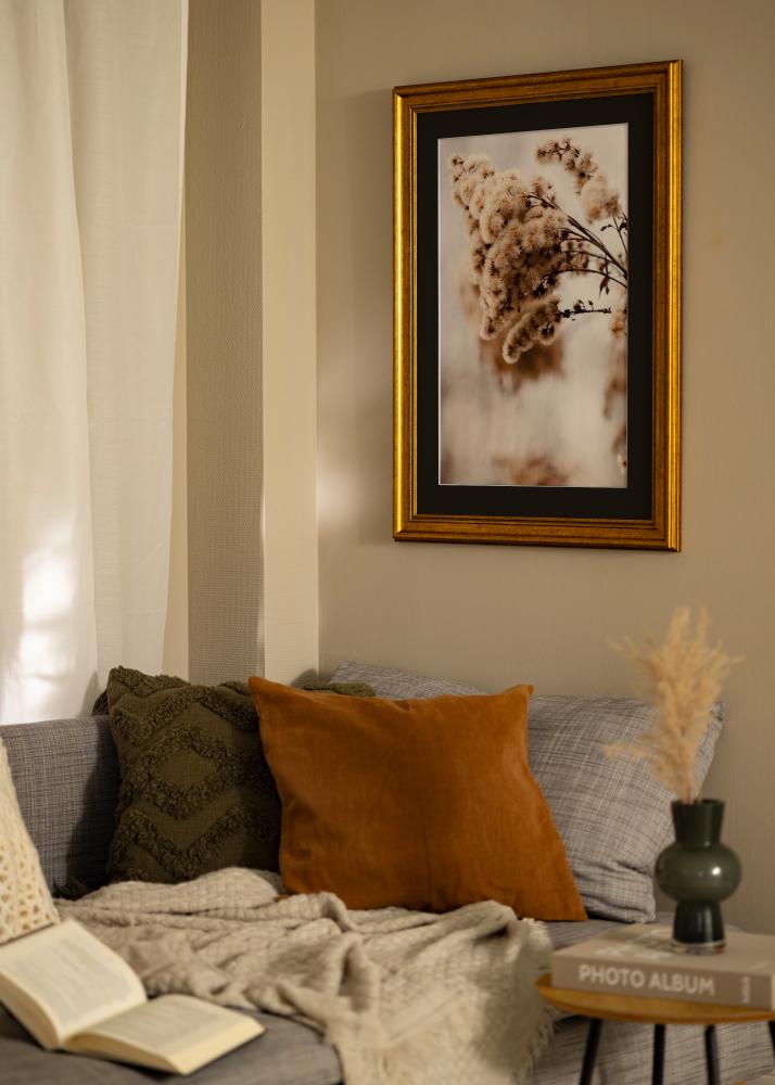 Rám Rokoko Zlatá 30x40 cm - Pasparta Cierna 21x29,7 cm (A4)