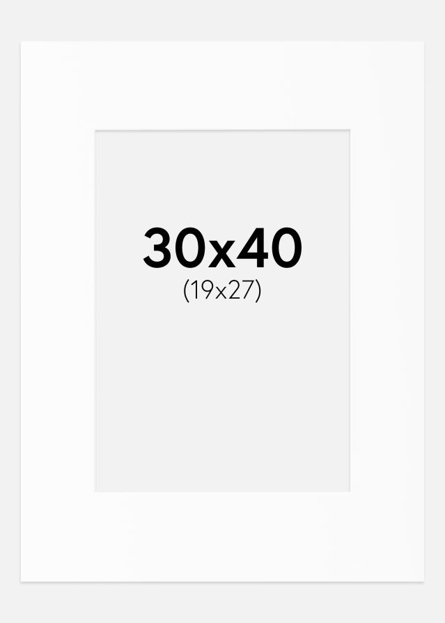 Pasparta Biela Štandardný Biely stred 30x40 cm (19x27)