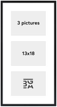 Edsbyn Multirám IX Cierna - 3 Obrazy (13x18 cm)