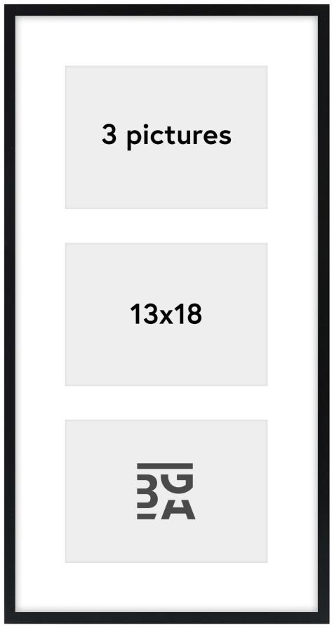 Edsbyn Multirám IX Cierna - 3 Obrazy (13x18 cm)