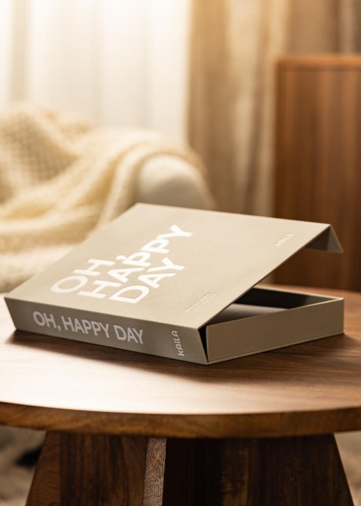 KAILA OH HAPPY DAY Grey - Coffee Table Photo Album (60 Cierna Stránky)