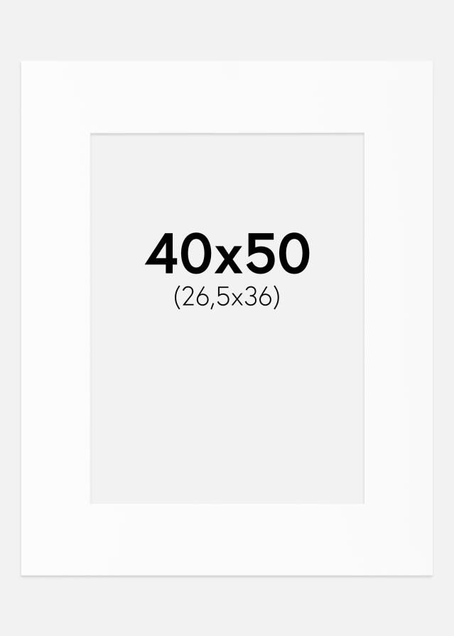 Pasparta Biela Štandardný Biely stred 40x50 cm (26,5x36)
