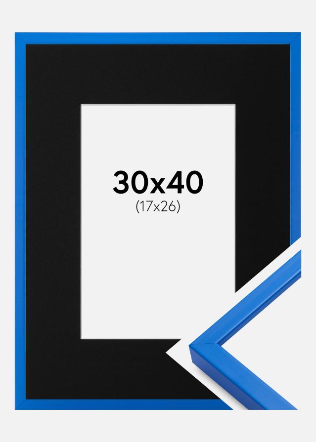 Rám E-Line Modrá farba 30x40 cm - Pasparta Cierna 18x27 cm