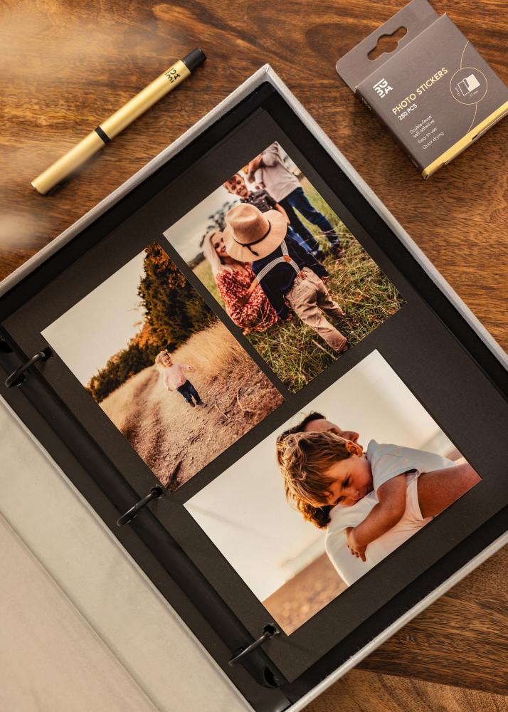 KAILA OH HAPPY DAY Grey - Coffee Table Photo Album (60 Cierna Stránky)