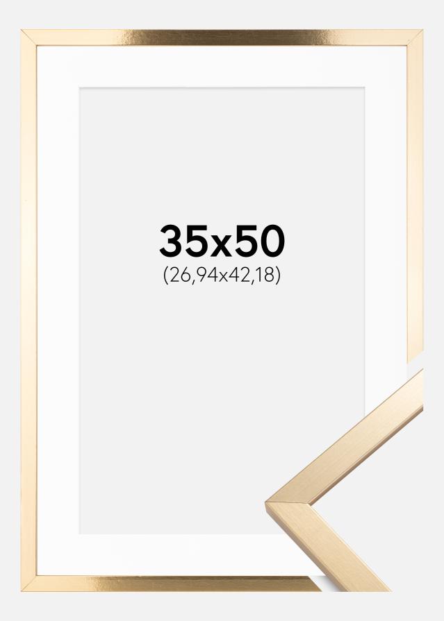 Rám Trendy Zlatá 35x50 cm - Pasparta Biela 11x17 inches
