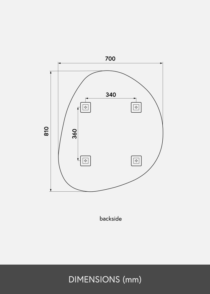 KAILA Zrkadlo Soft Drop Deluxe 70x81 cm