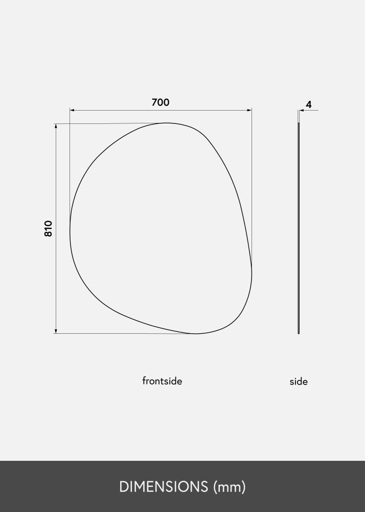 KAILA Zrkadlo Soft Drop Deluxe 70x81 cm