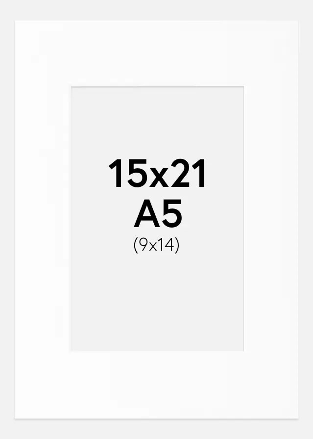 Pasparta Biela Štandardný Biely stred A5 15x21 cm (9x14)