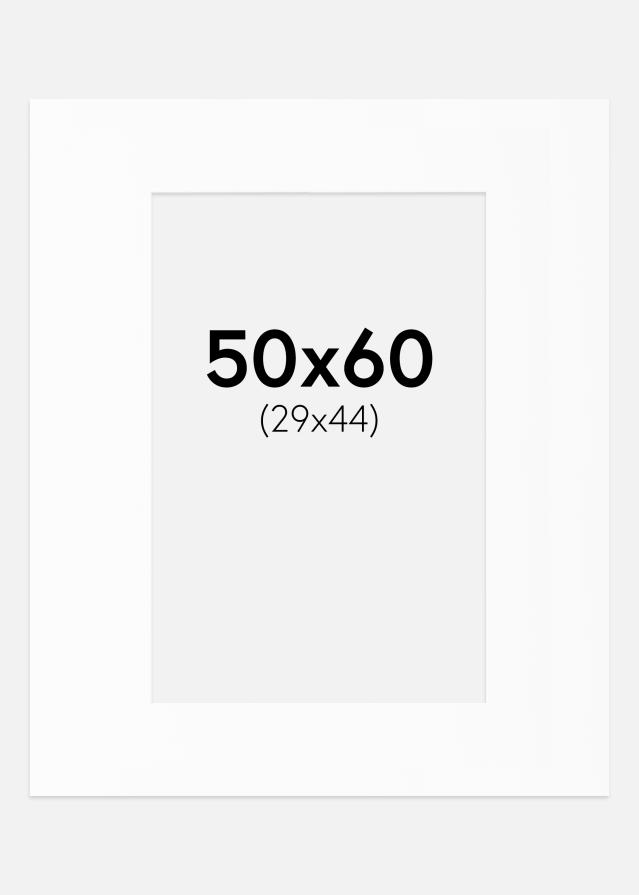 Pasparta Biela Štandardný Biely stred 50x60 cm (29x44)