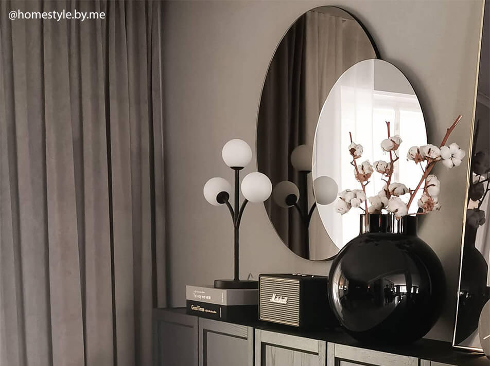 Zrkadlo farebné sklo – Elegantný interiér – okrúhle zrkadlá vo vrstvách