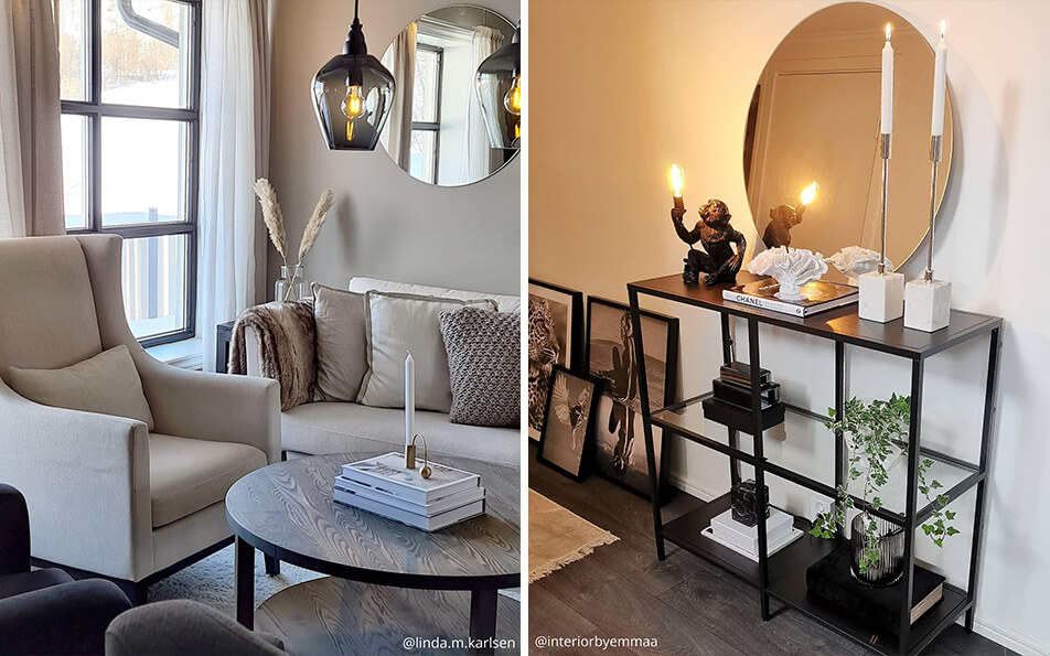 Kruhové zrkadlá - pekné lampy