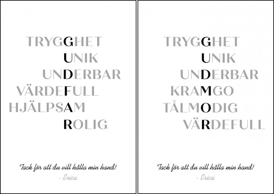 Darček pre krstného otca alebo krstnú mamu - osobné postery