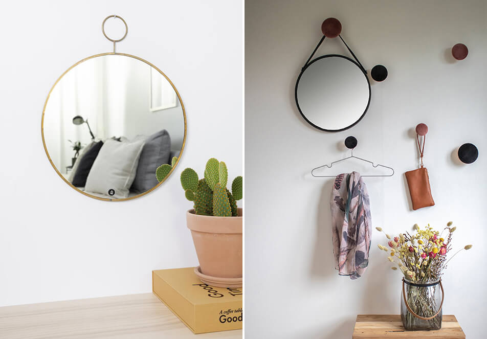 Okrúhle zrkadlá - zlaté zrkadlo - čierne zrkadlo