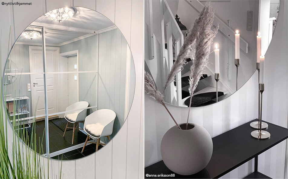 Výbava chodby - okrúhle nástenné zrkadlá